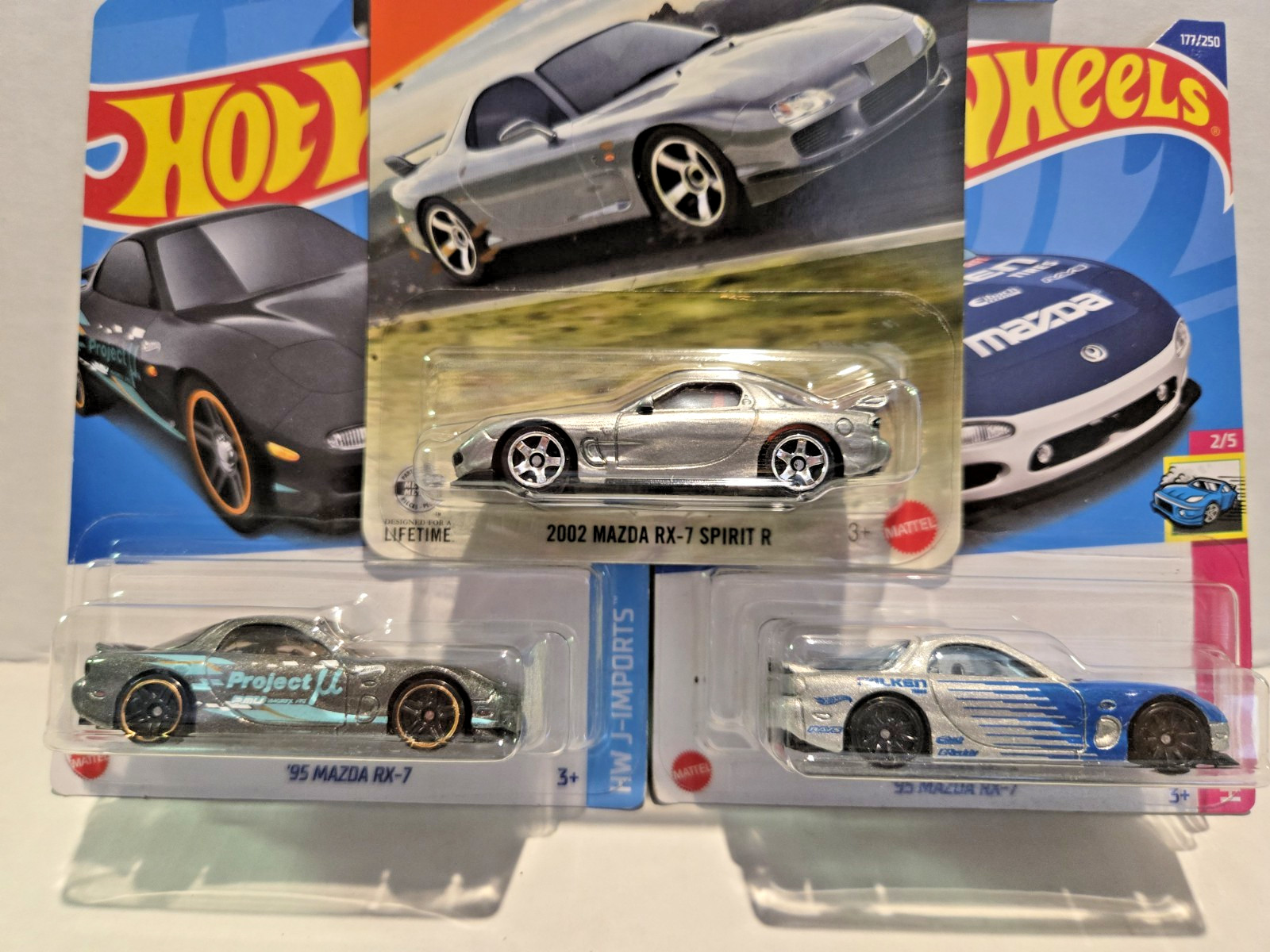 Hot Wheels 95 Mazda RX-7 Kroger Excl / Faulken – Matchbox 2002 Mazda RX-7 Lot 3