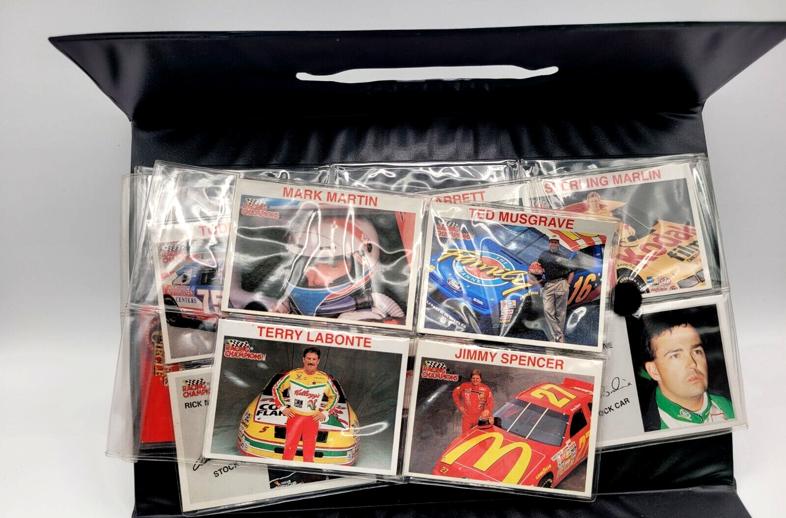 1990 Racing Champions NASCAR Stock Car Collectors Case With 24 Cars And Cards