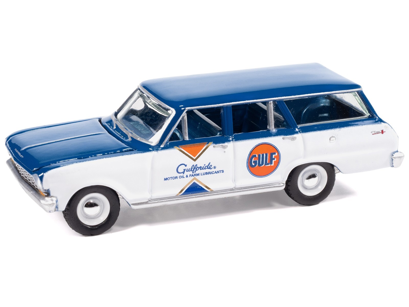 1963 CHEVROLET II NOVA 400 WAGON “GULF” 1/64 MODEL BY AUTO WORLD AWBC003-AWSP201