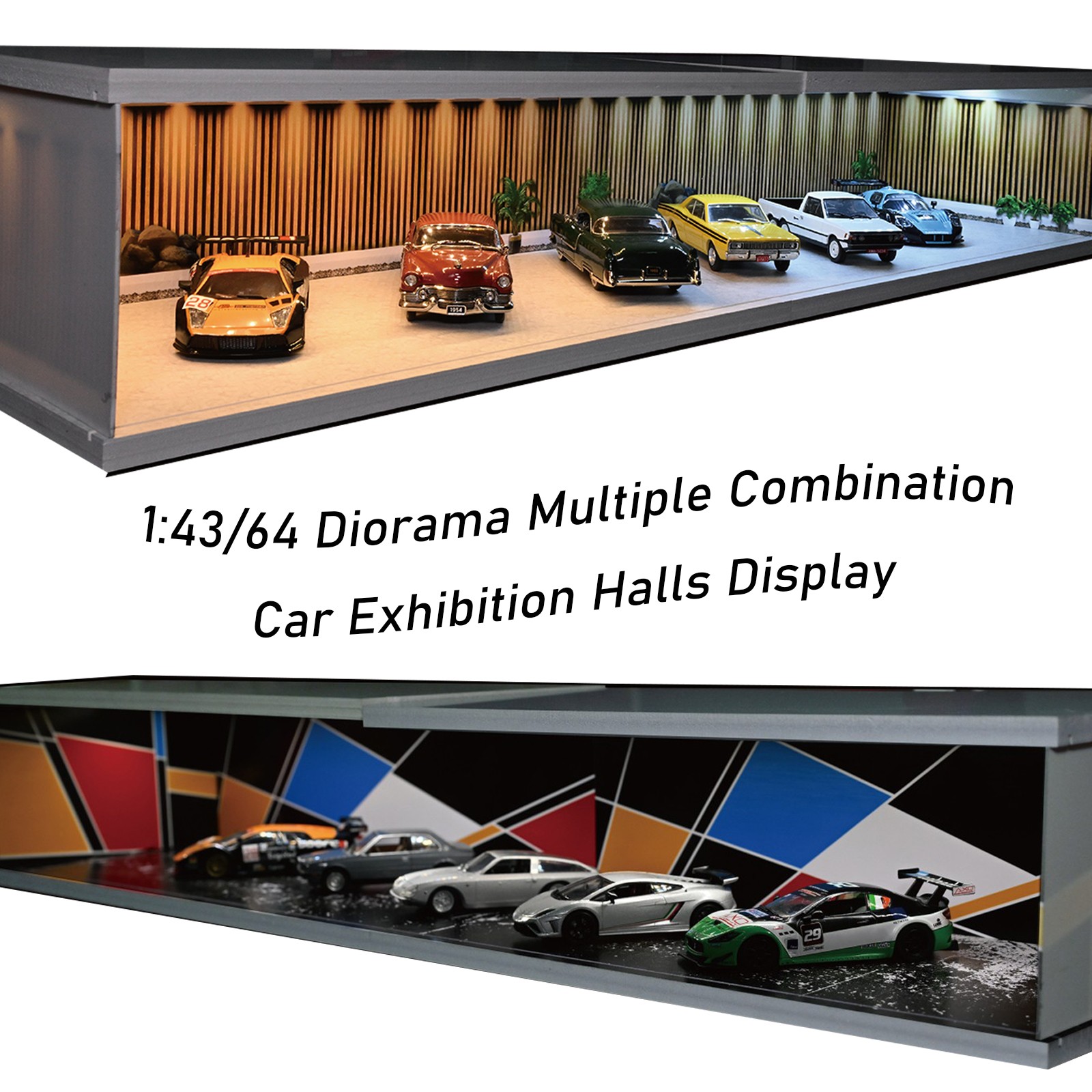 Diorama 1/64 Diecast Car Garage Model LED Street Building Multi-store Display US