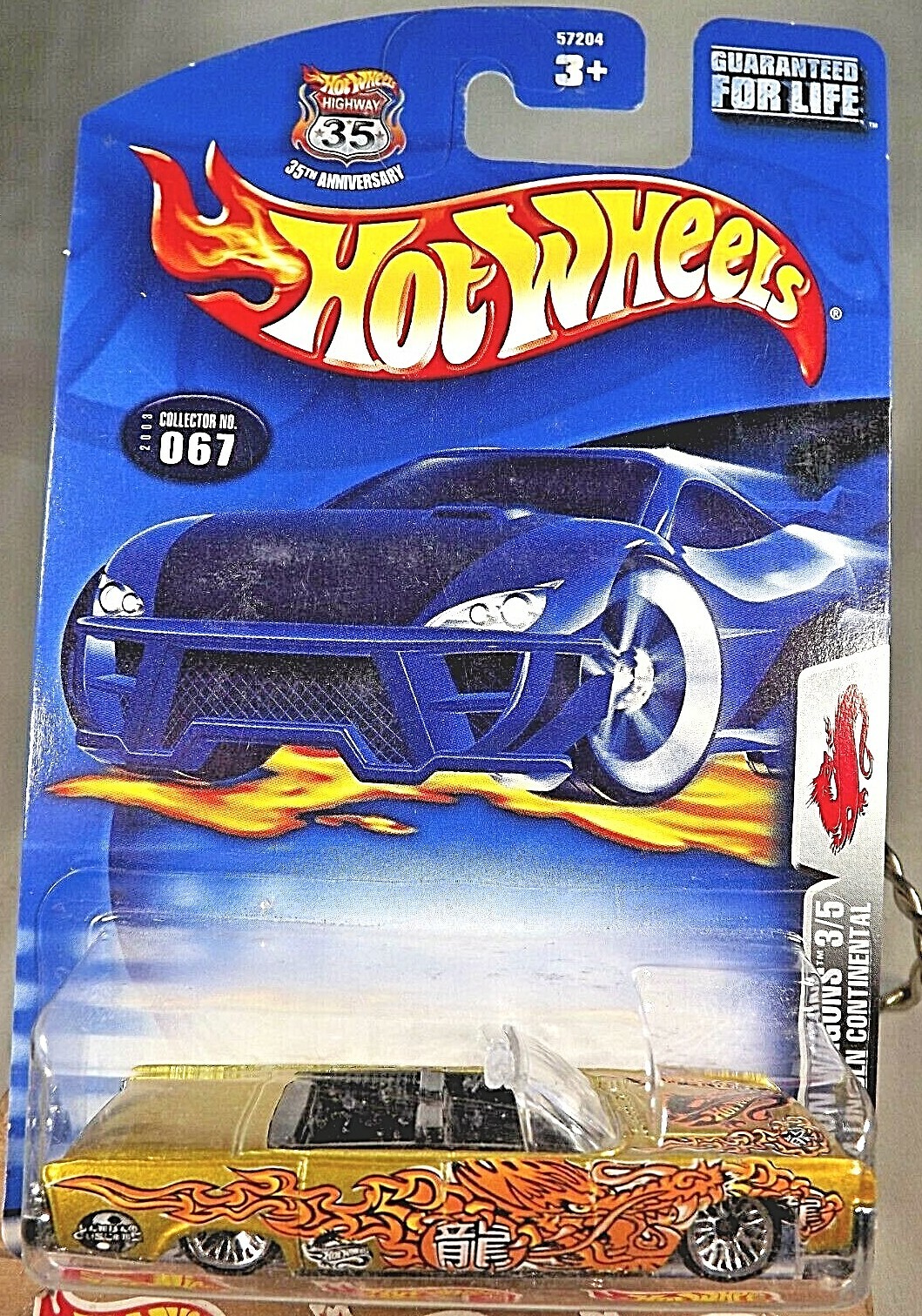 2003 Hot Wheels #67 Dragon Wagons 3/5 ’64 LINCOLN CONTINENTAL Gold w/Lace Spokes