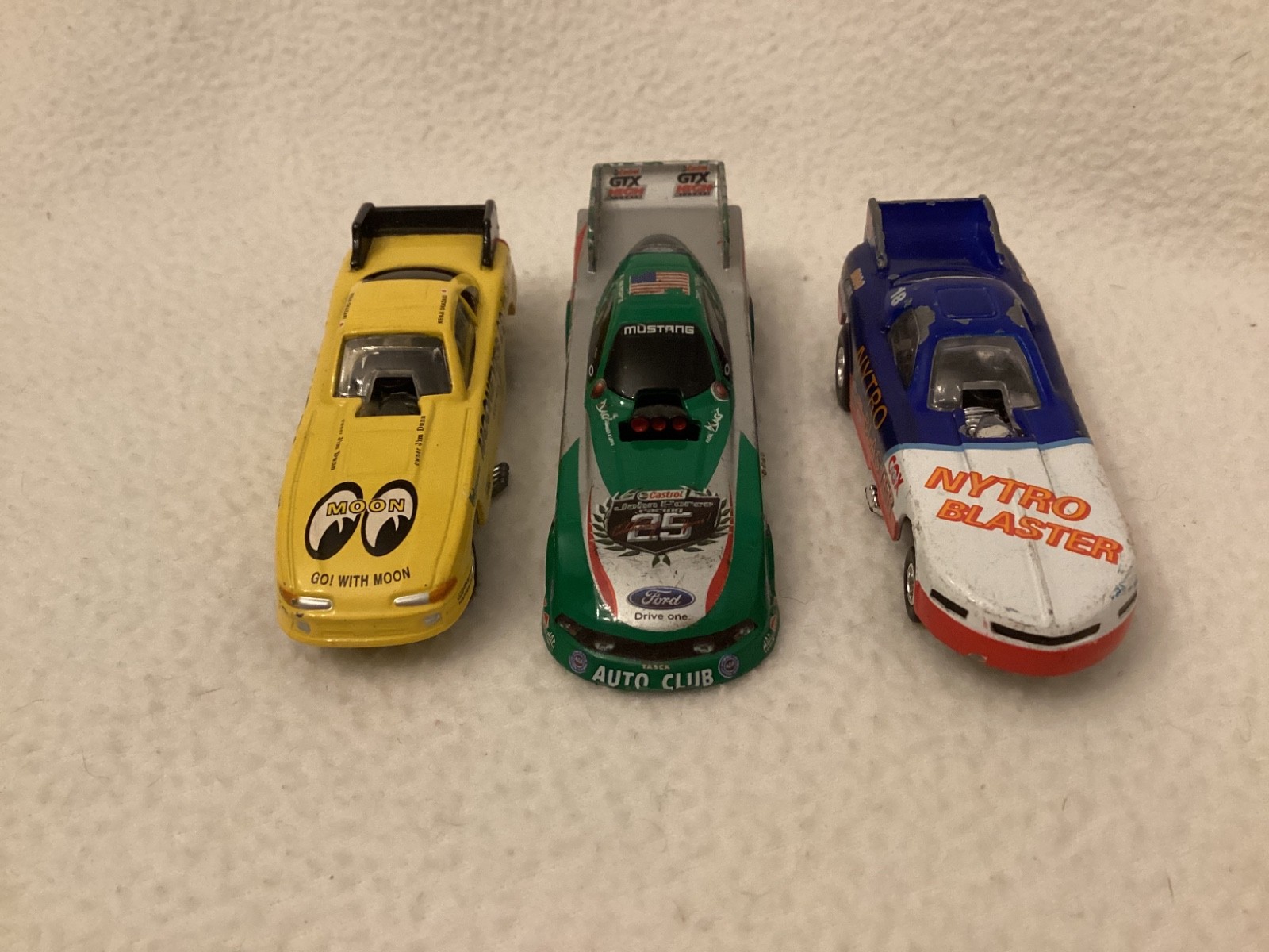 Funny Cars ~ Johnny Lightning Mooneyes ~ John Force GTX ~ Racing Rebels ~ 3 ct