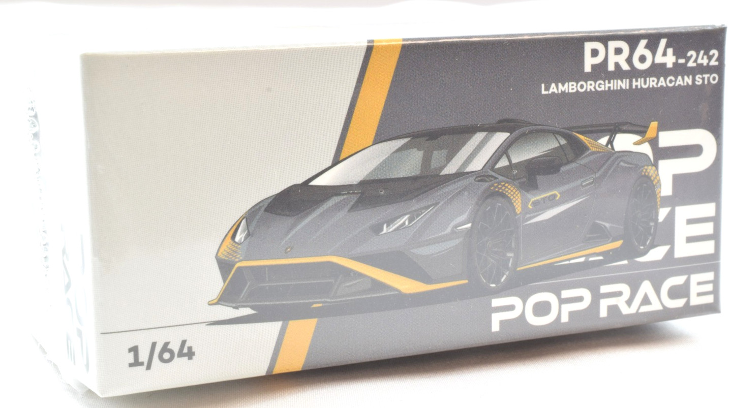 Pop Race Lamborghini Huracan STO – Matte Grey 1:64 Scale Diecast Car PR640242