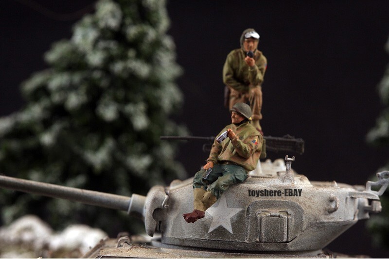 1/72 TANK 1:72 WW2 USA 2pcs trooper Soldier toy battlefield diorama in stock