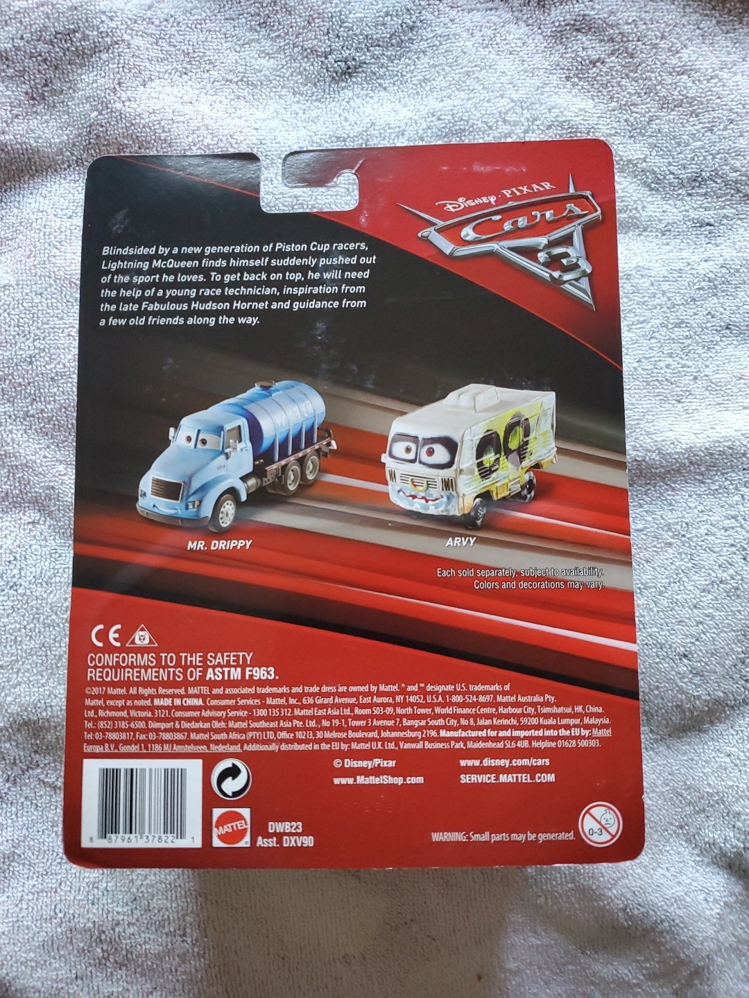 Disney Cars 3 Deluxe MR DRIPPY Ok Card