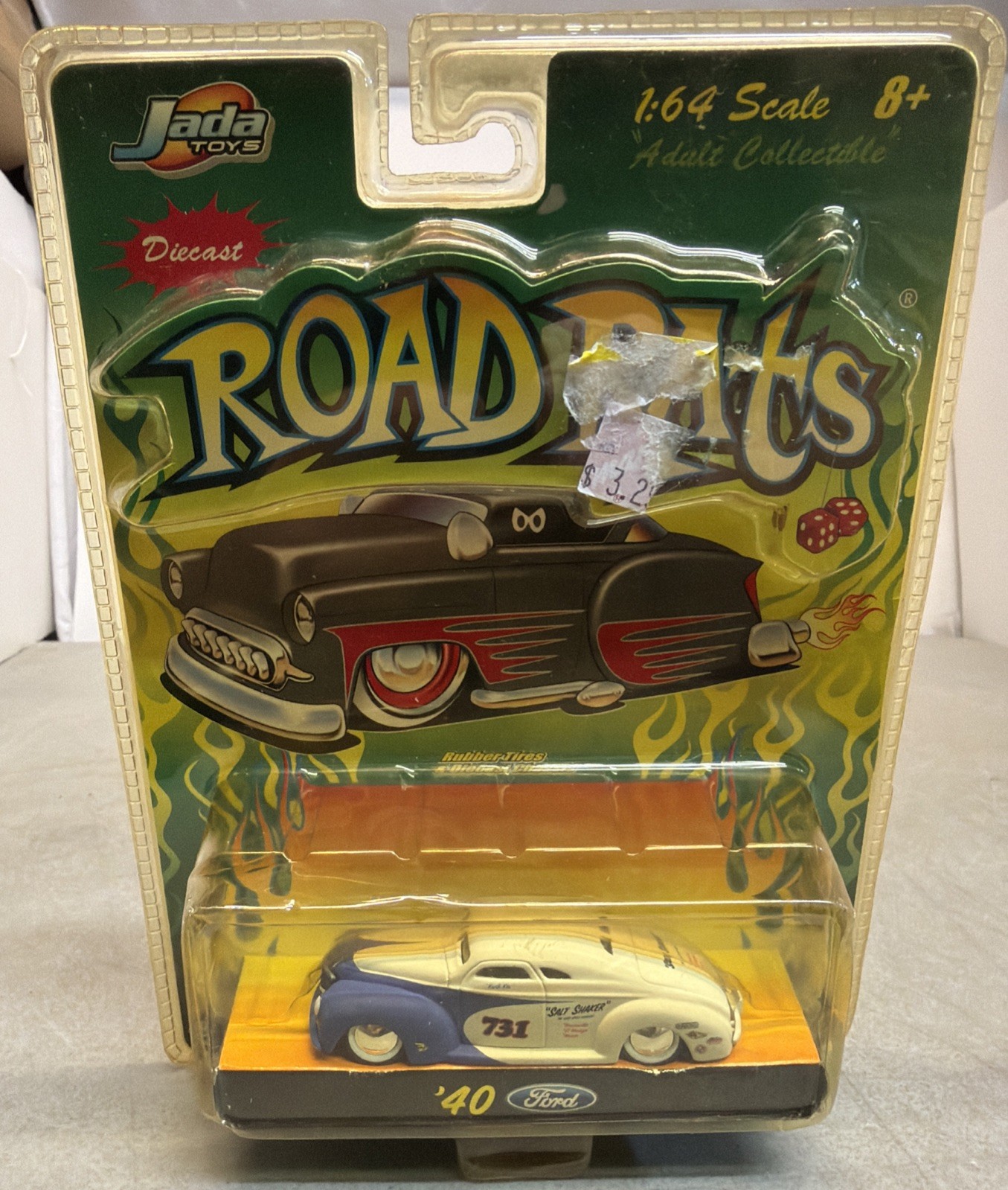 Jada 2003 1:64 Road Rats ’40 Ford Coupe White w/Blue Front Fender Clip NIP