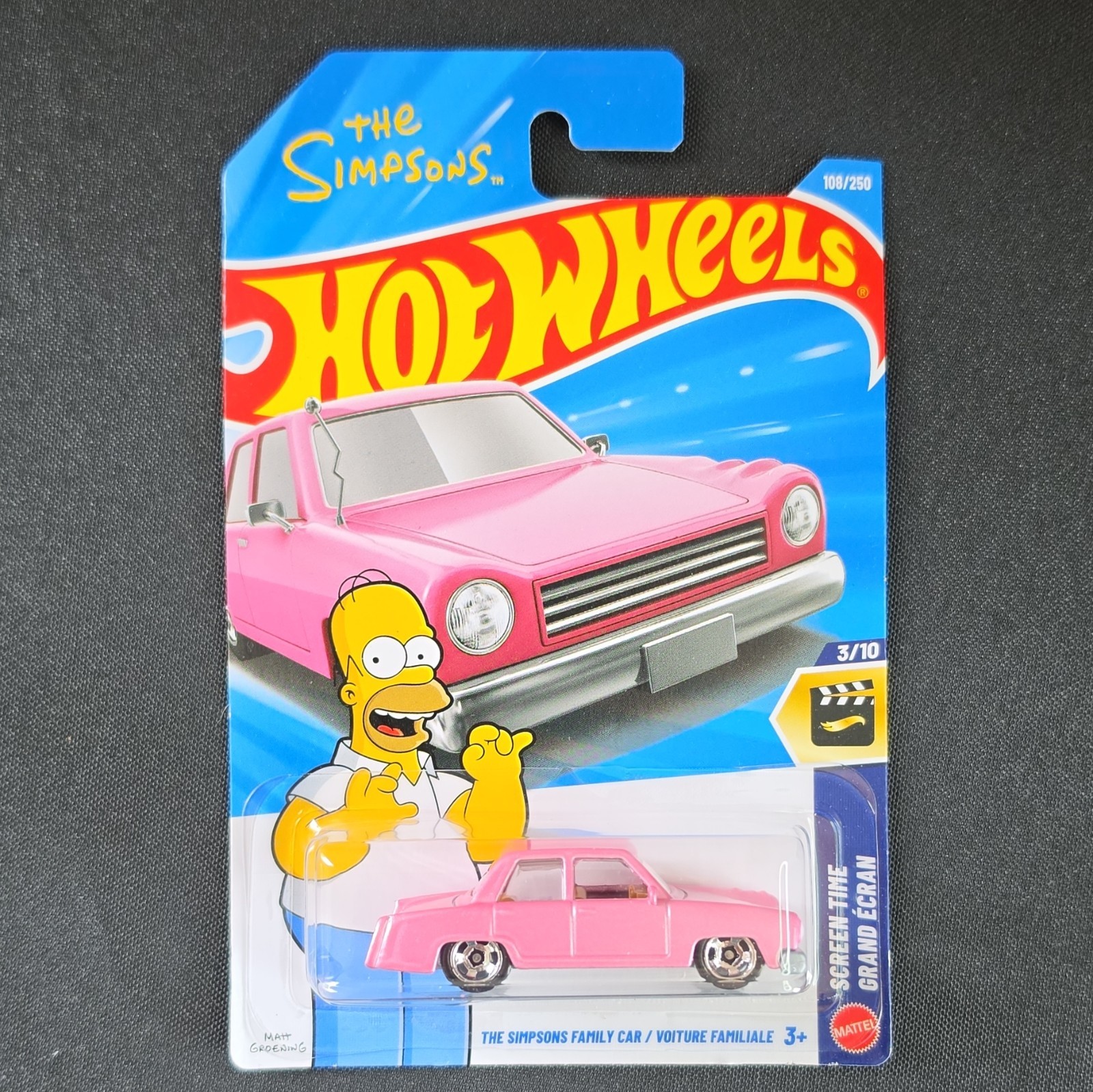 Hot Wheels Screen Time The Simpsons Family Car Pink 1:64 Diecast Unopened