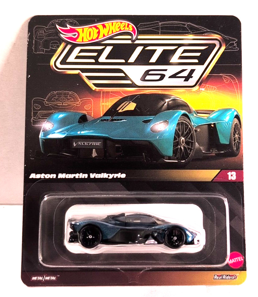2025 Hot Wheels Elite 64 Aston Martin Valkyrie HWR91 Real Riders #13 Metal NEW!