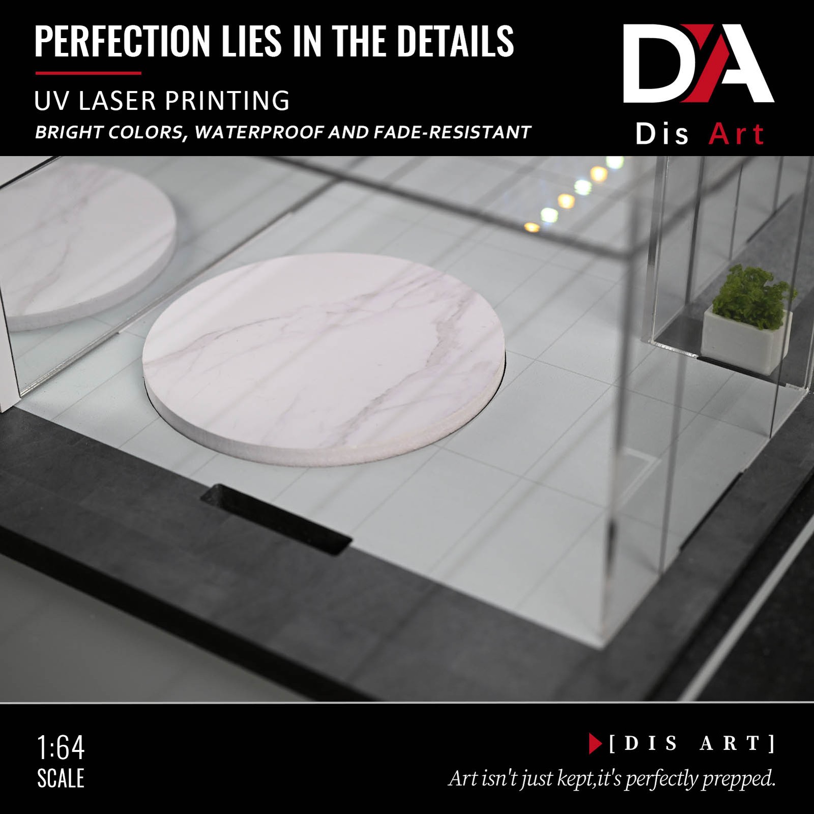 1/64 Diorama 2-Layer Showroom Scene Parking Lot Model LED Light Car Garage Model
