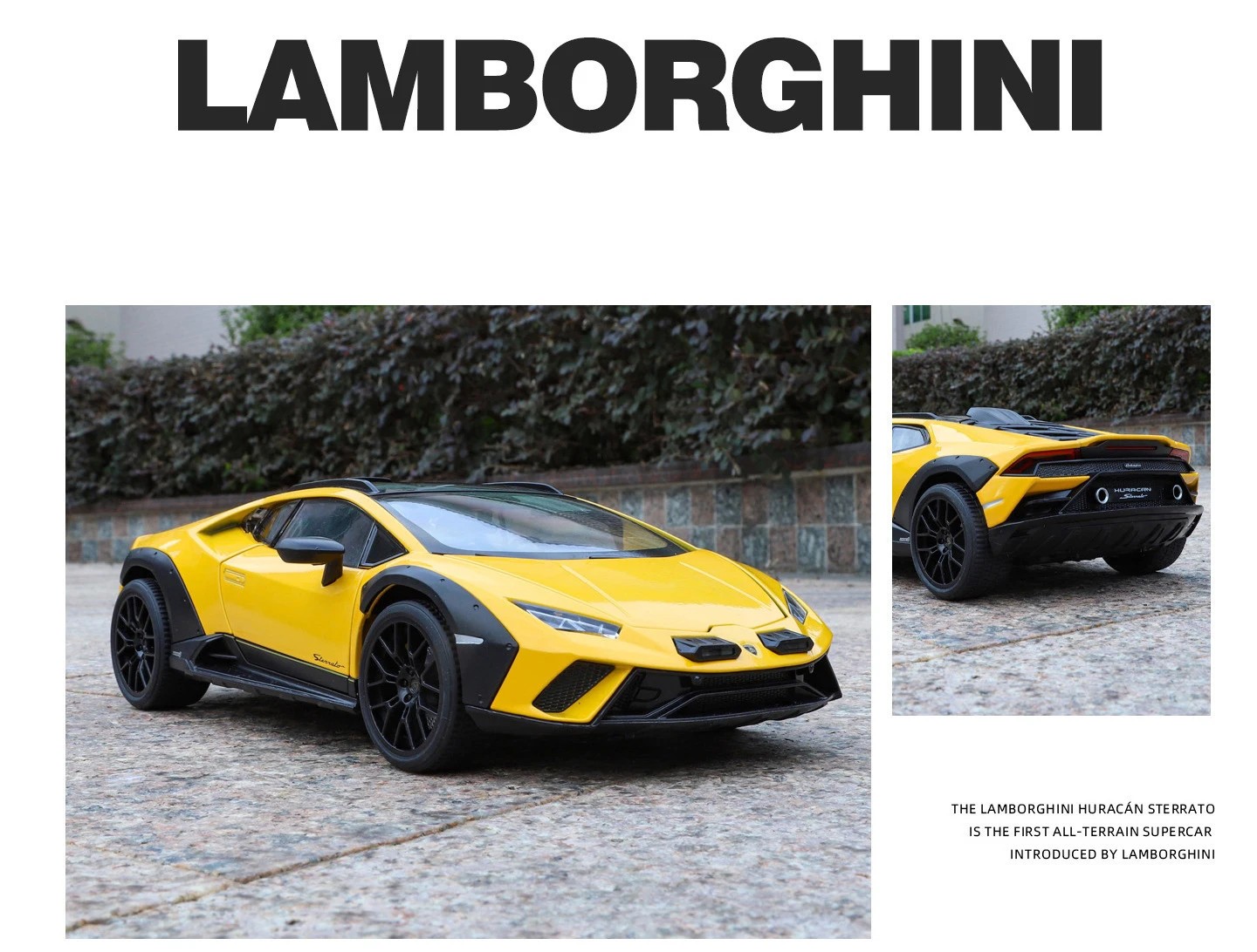 1:18 Lamborghini Huracan Sterrato Alloy Sports Car Model Diecast Metal Track Rac