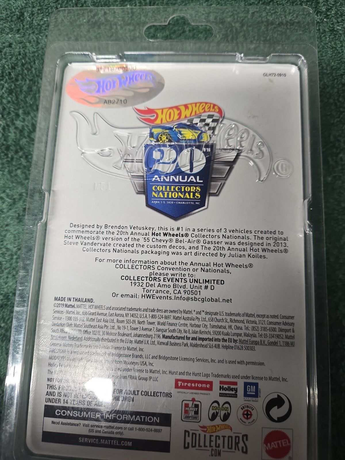 Hot Wheels Collectors Nationals 20th ’55 Chevy Bel Air Gasser 4011/6500