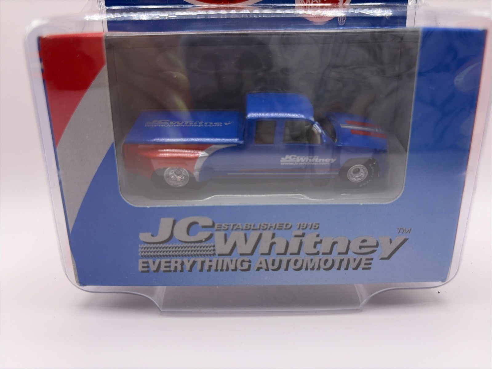 Hot Wheels JC Whitney Blue C3500 Extended Cab Pickup w/ Real Riders MIMB