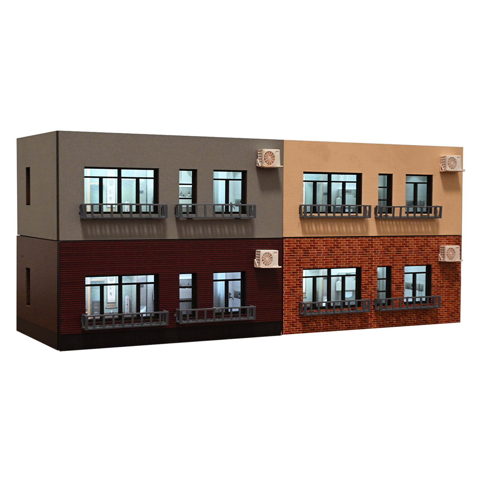 1/64 Diorama Car Garage Model LED Light City Street House Building Model Display