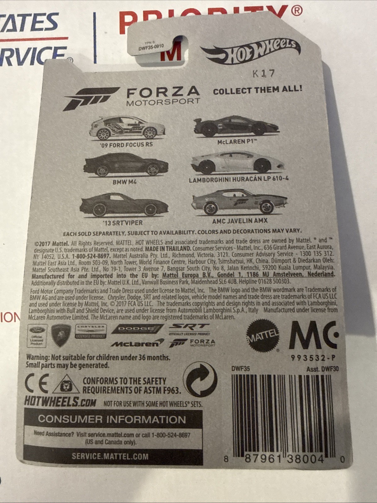 Hot Wheels 2017 Forza Motorsport Lamborghini Huracan LP 610-4 White C7