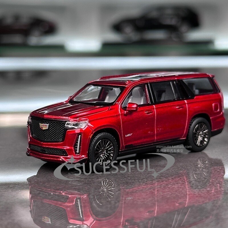Cadillac Escalade Full Size SUV Red 1:64 Masdi Diecast Luxury Collectible Car [