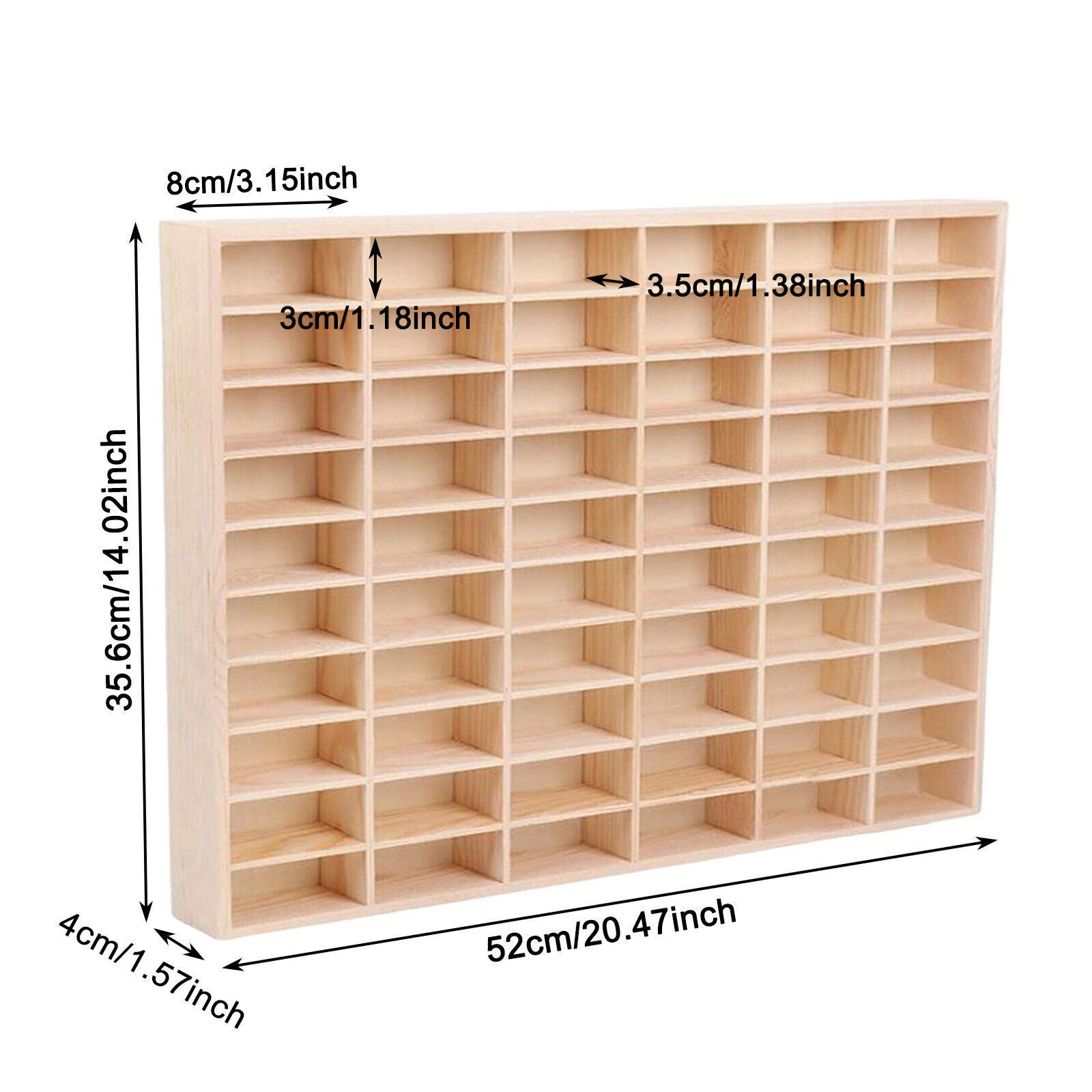60 Grids Hot Wheels Diecast Box Wooden Display Storage Cabinet 1/64 Car Matchbox