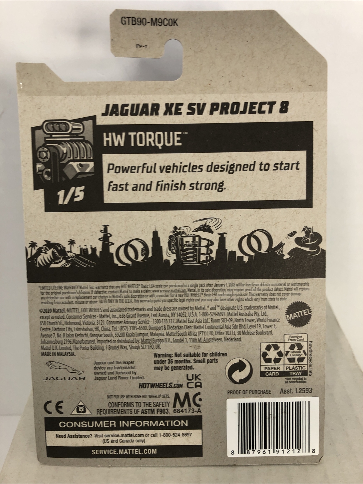 Jaguar XE SV Project 8 GTB90 HW Torque Hot Wheels