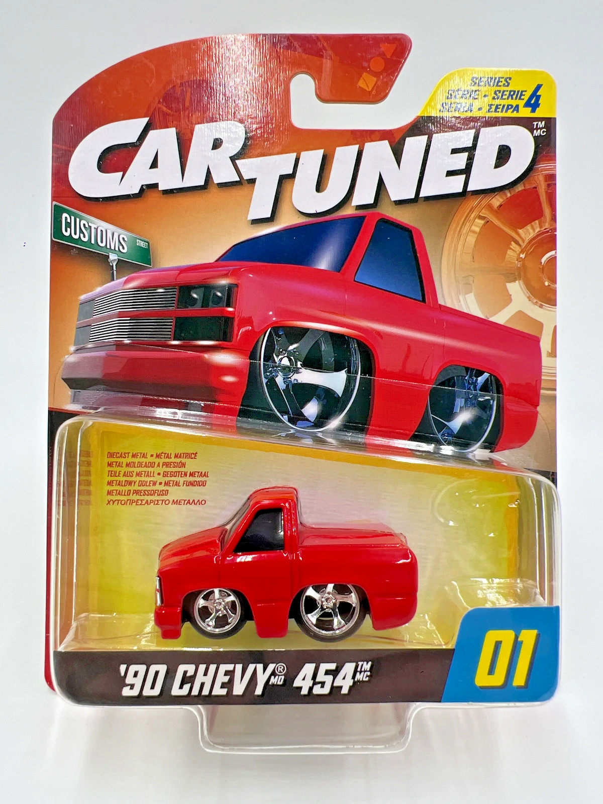 Car Tuned 1/64 1990 CHEVY 454 SS PICK UP TRUCK Series 4 Diecast Car -RED-