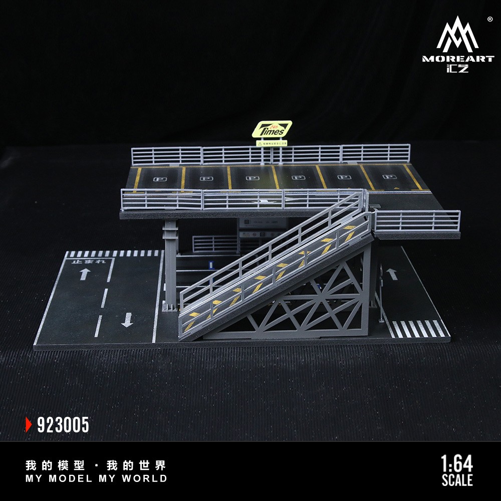 1/64 Diorama Diecast Garage Model Parking Lot Scene LED Lighting Display Case US