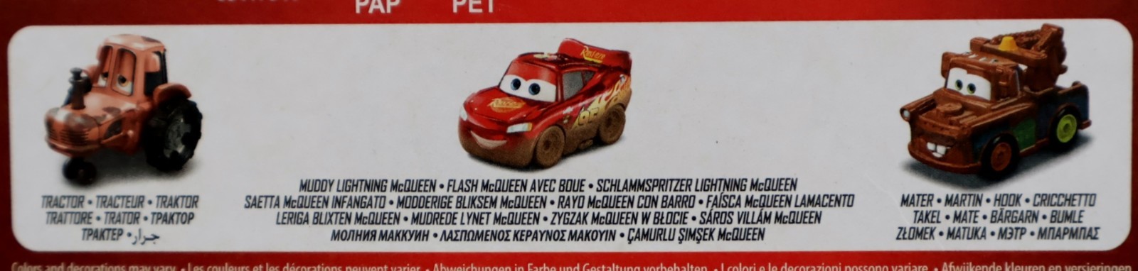 Disney Pixar Cars Mini Racers 3 pack – Tractor, Muddy McQueen, Mater