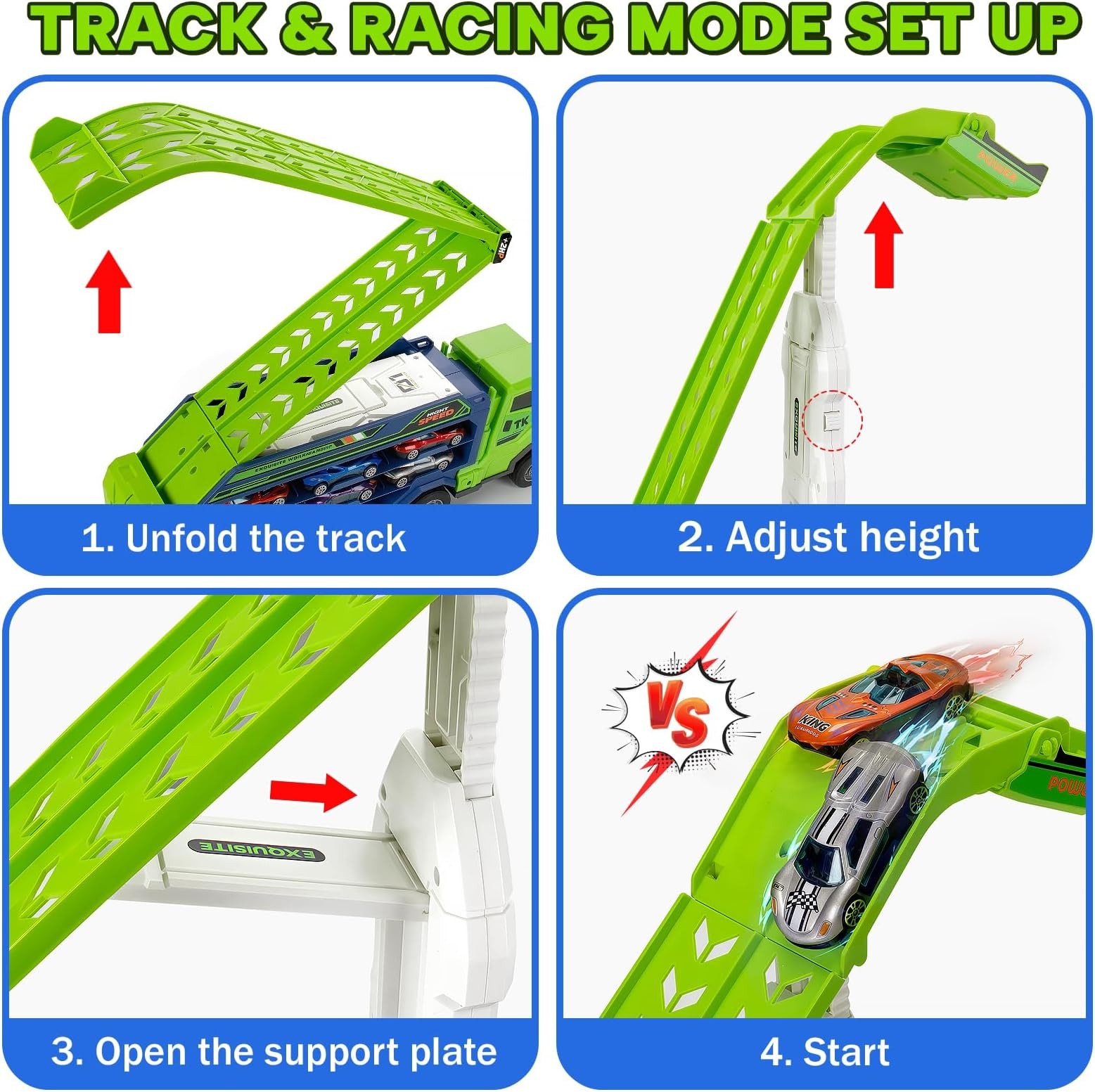 BainGesk Truck Toys Car for 3, 4, 5, 6 Years Old Boys, Carrier Race Truck Toy…