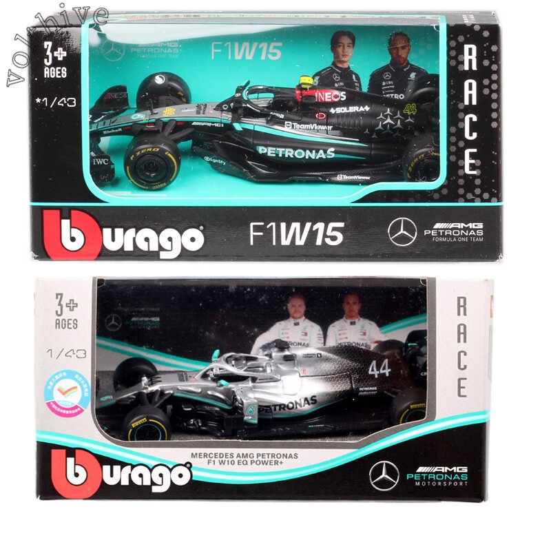 Bburago 1:43 Mercedes AMG W07 W10 W14 W15 #44 Lewis Hamilton F1 Collect Model