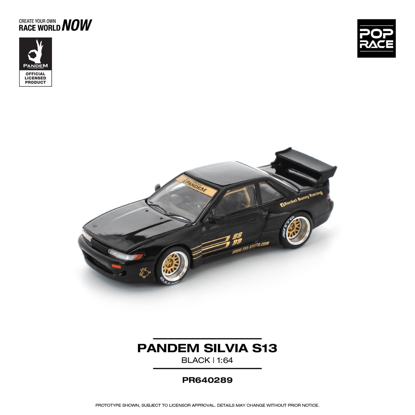 POPRACE 1:64 PANDEM SILVIA S13 – BLACK PR640289