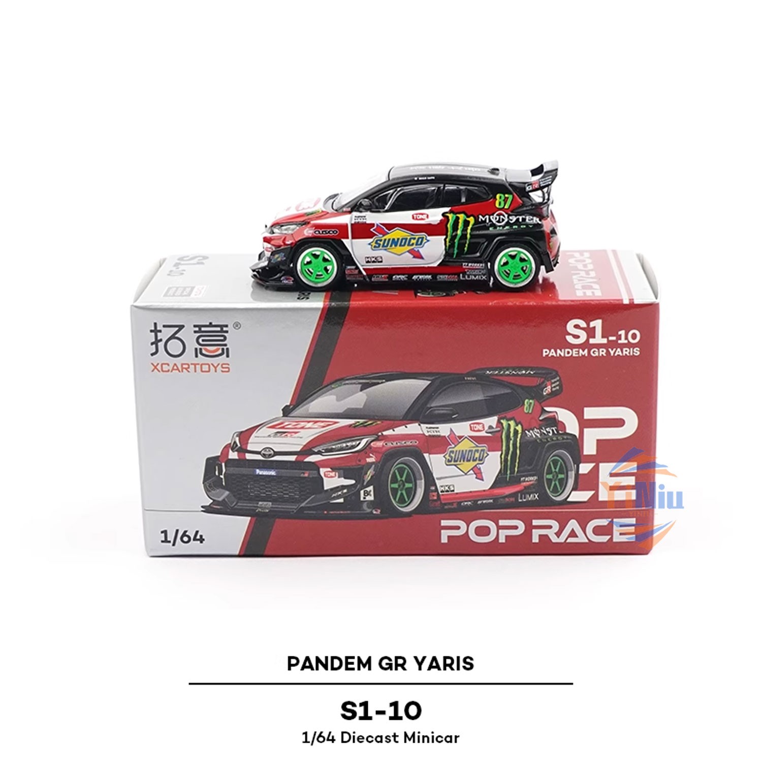 1/64 Yaris Monster Energy Diecast Car Model – Miniature Alloy Collectible