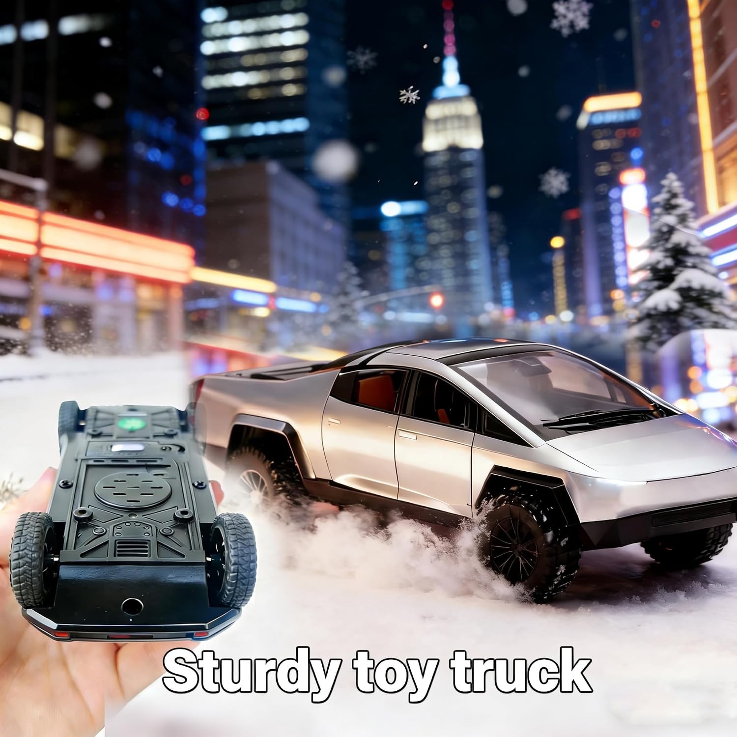 Cyberpickup alloy toy truck set with trailer and motorcycle pull back sound