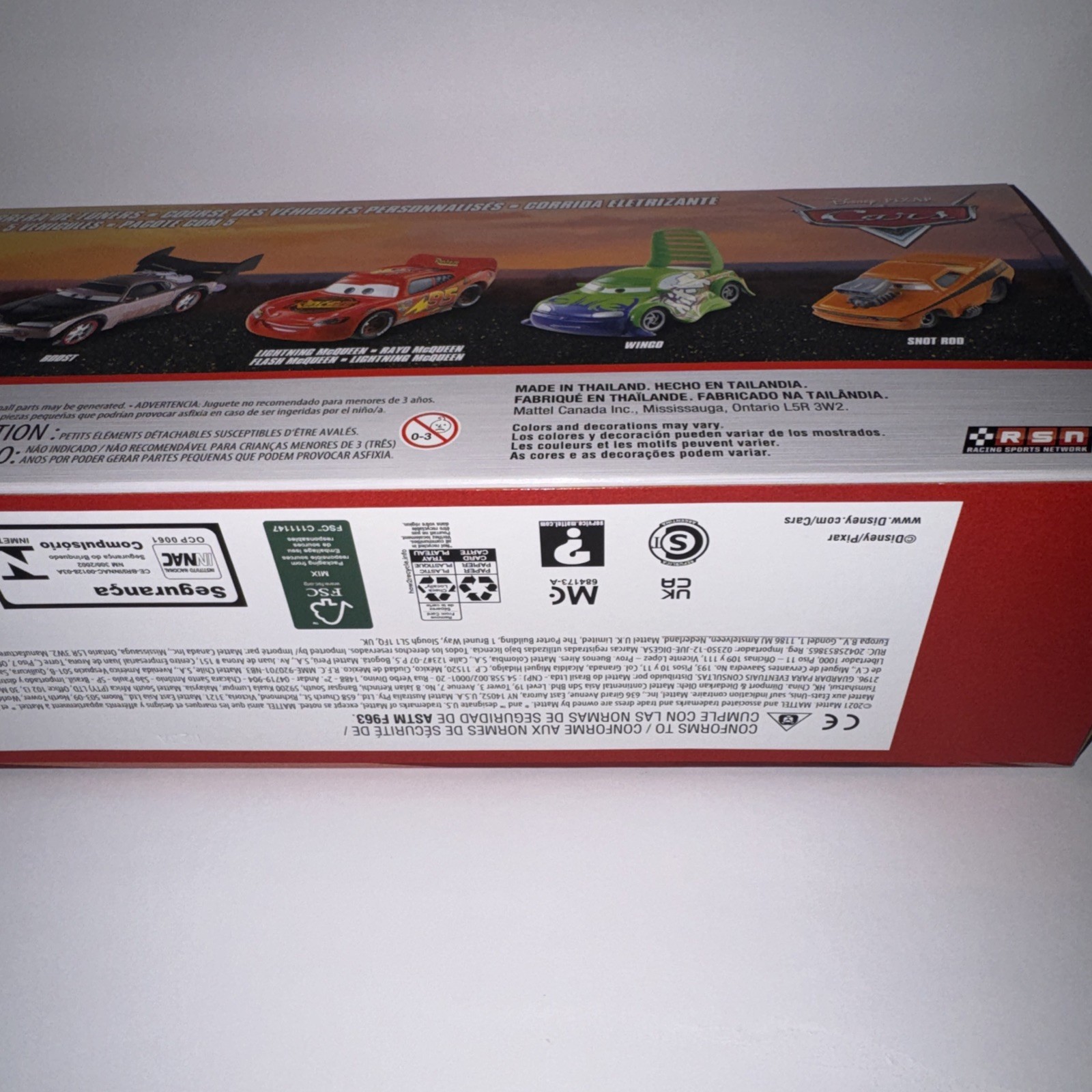 Disney Pixar Cars Tuners Race 5 Pack W/ DJ, Boost, Lt McQueen, Wingo & Snotrod