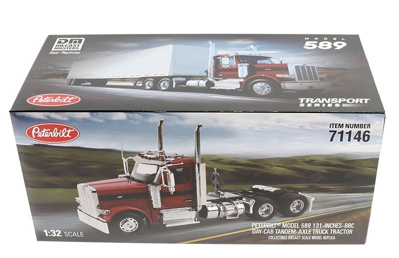 PETERBILT 589 TRUCK TRACTOR DAY CAB LEGENDARY RED 1/32 DIECAST MASTERS 71146