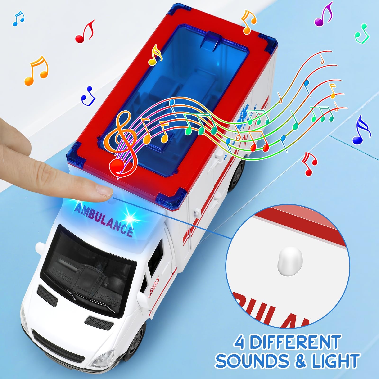 Toy Ambulance Boys Age 35 With 4 Different Flashing Lights & Sound, Back And …
