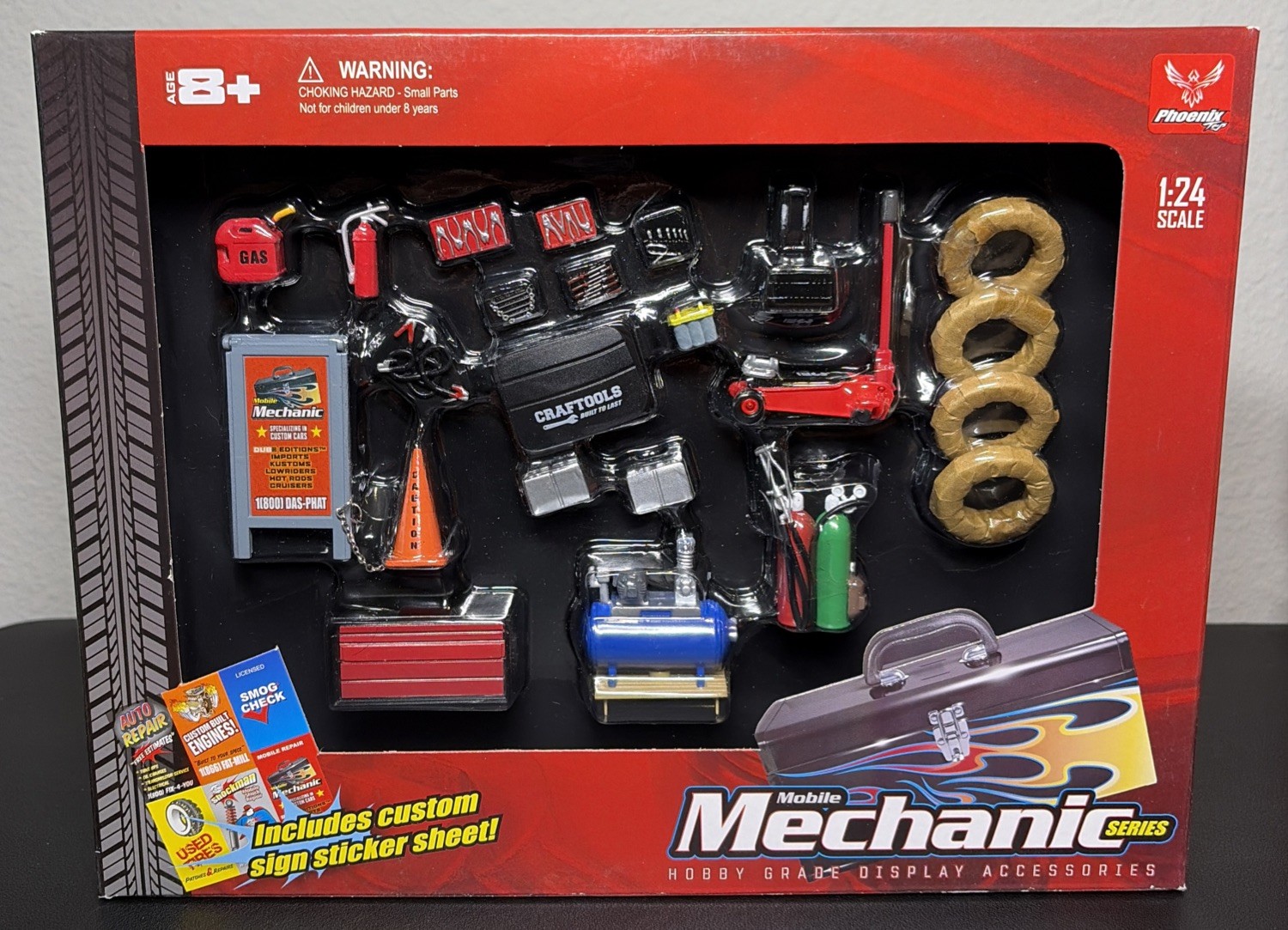PHOENIX TOYS MECHANIC GARAGE ACCESSORIES TOOL SET FOR 1:24 SCALE MODELS 18415