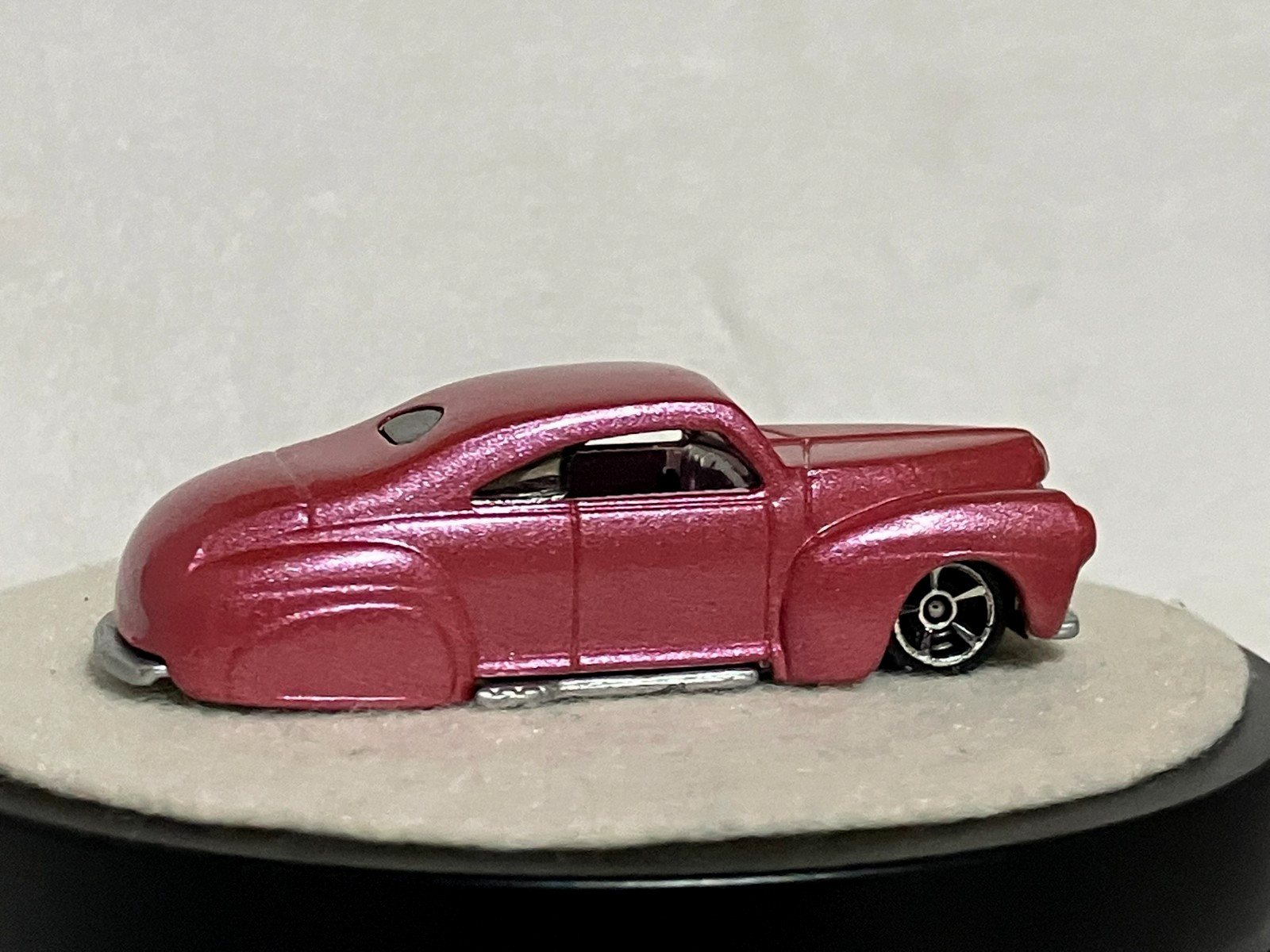 Hot Wheels Custom Tail Dragger Metallic Red Foil / Wheel swap Nice!