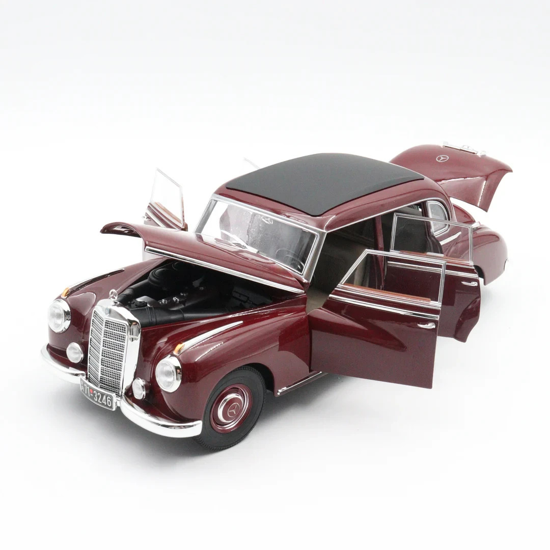 Norev | 1:18 Metal | 1957 Mercedes-Benz 300 Sedan | Burgundy Red
