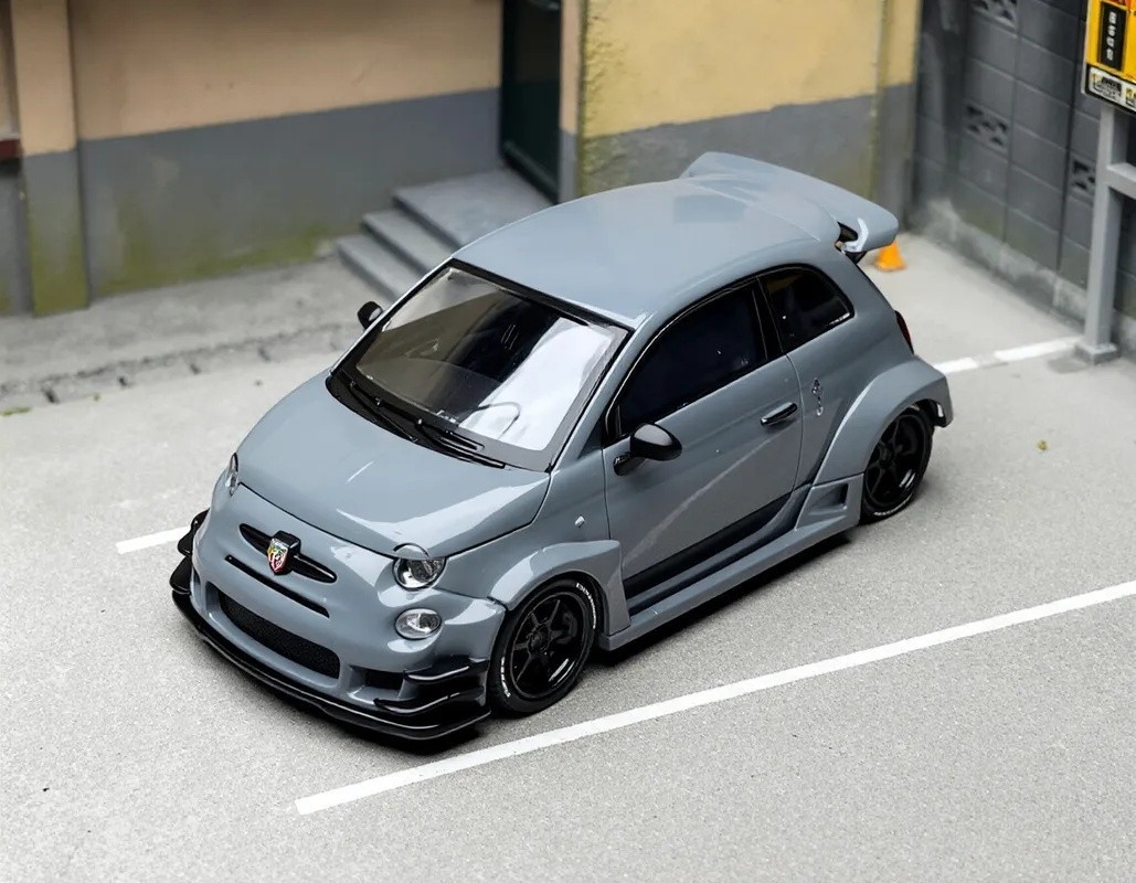 MINIGT 1:64 Gray Abarth 595 LB Works ABAS Sports Model Diecast Metal Car