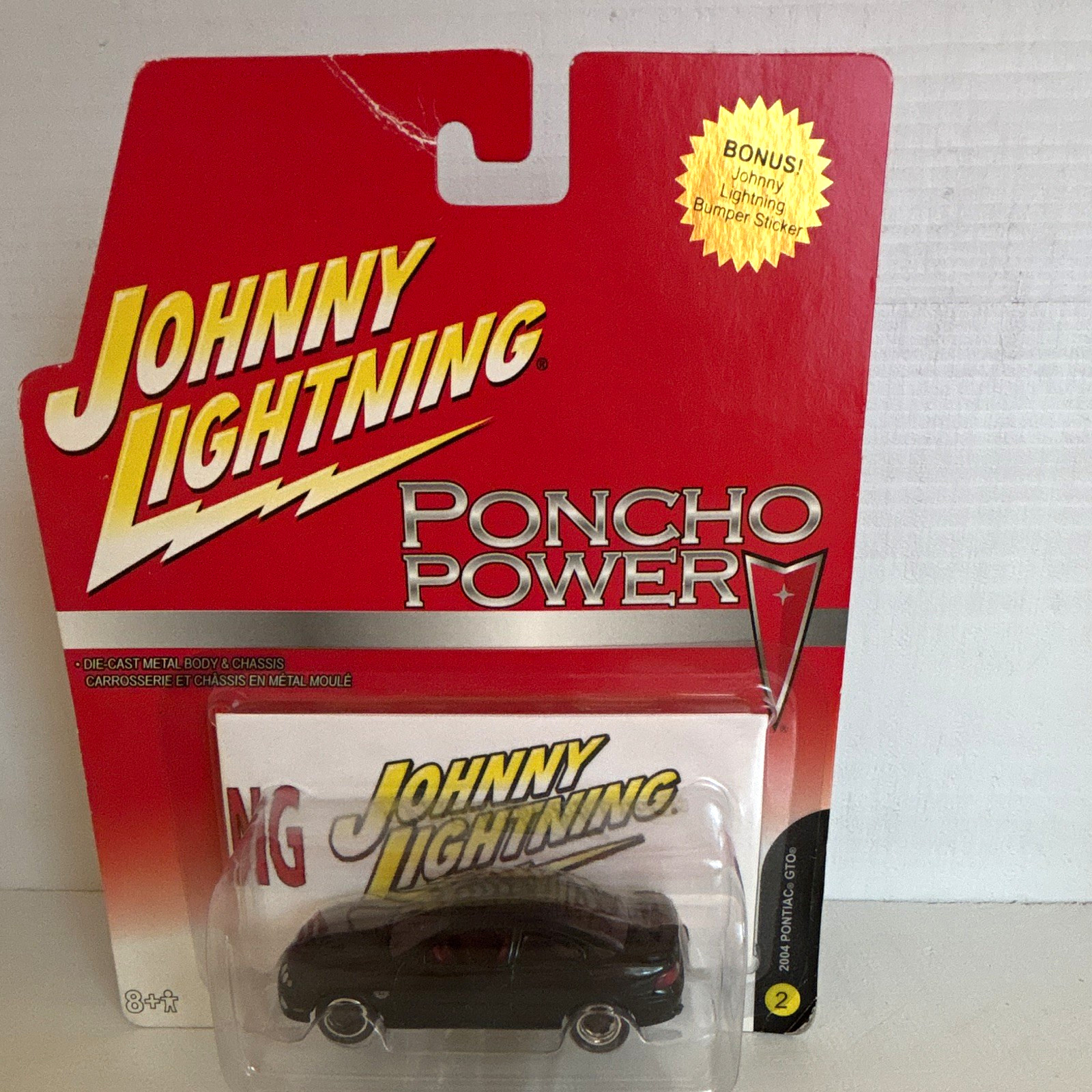 Johnny Lightning Poncho Power 2004 Pontiac GTO 1:64 Diecast Car Black Unopened