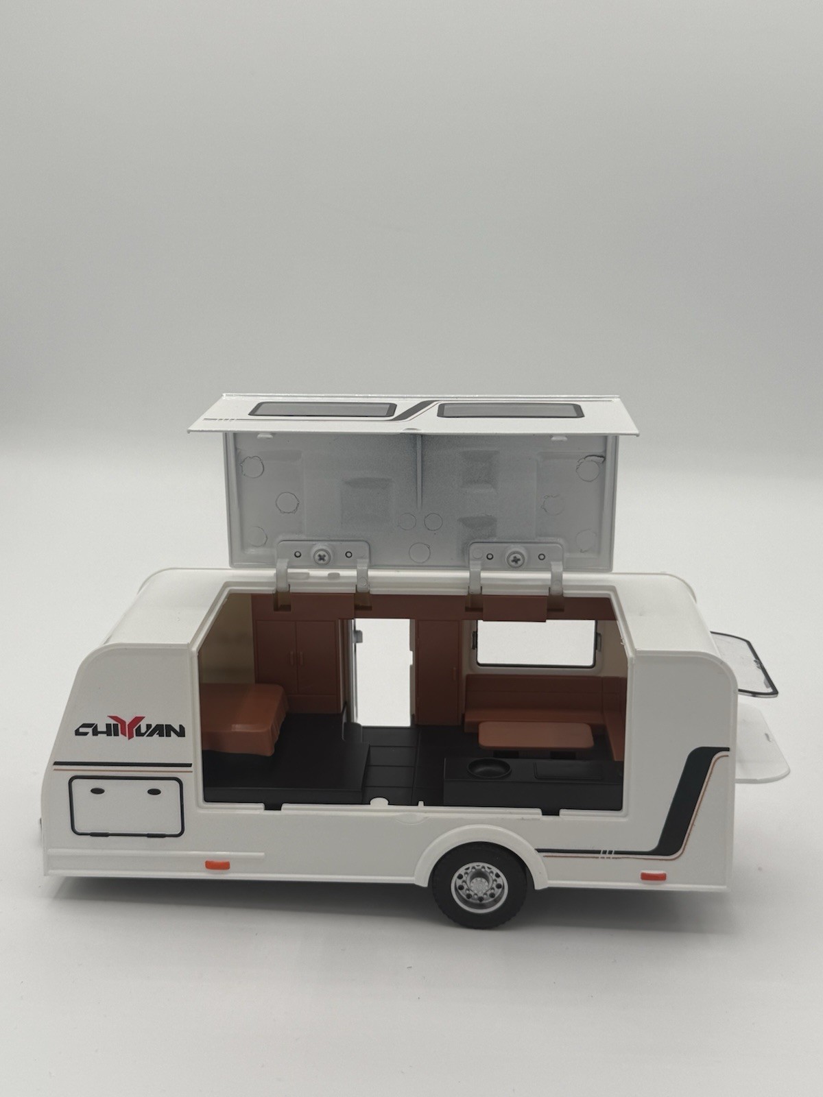 Mercedes G-Wagon AMG Toy Car with Camper Trailer Diecast Model 1:32, Doors Open