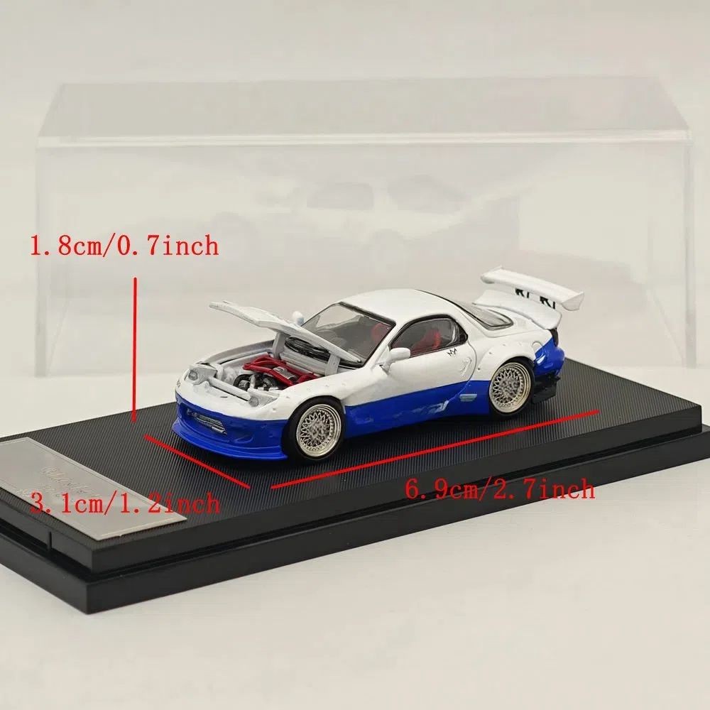 Master for RX7 FD3S Open Hood and Headlights Diecast Models Toys Car Gift 1/64