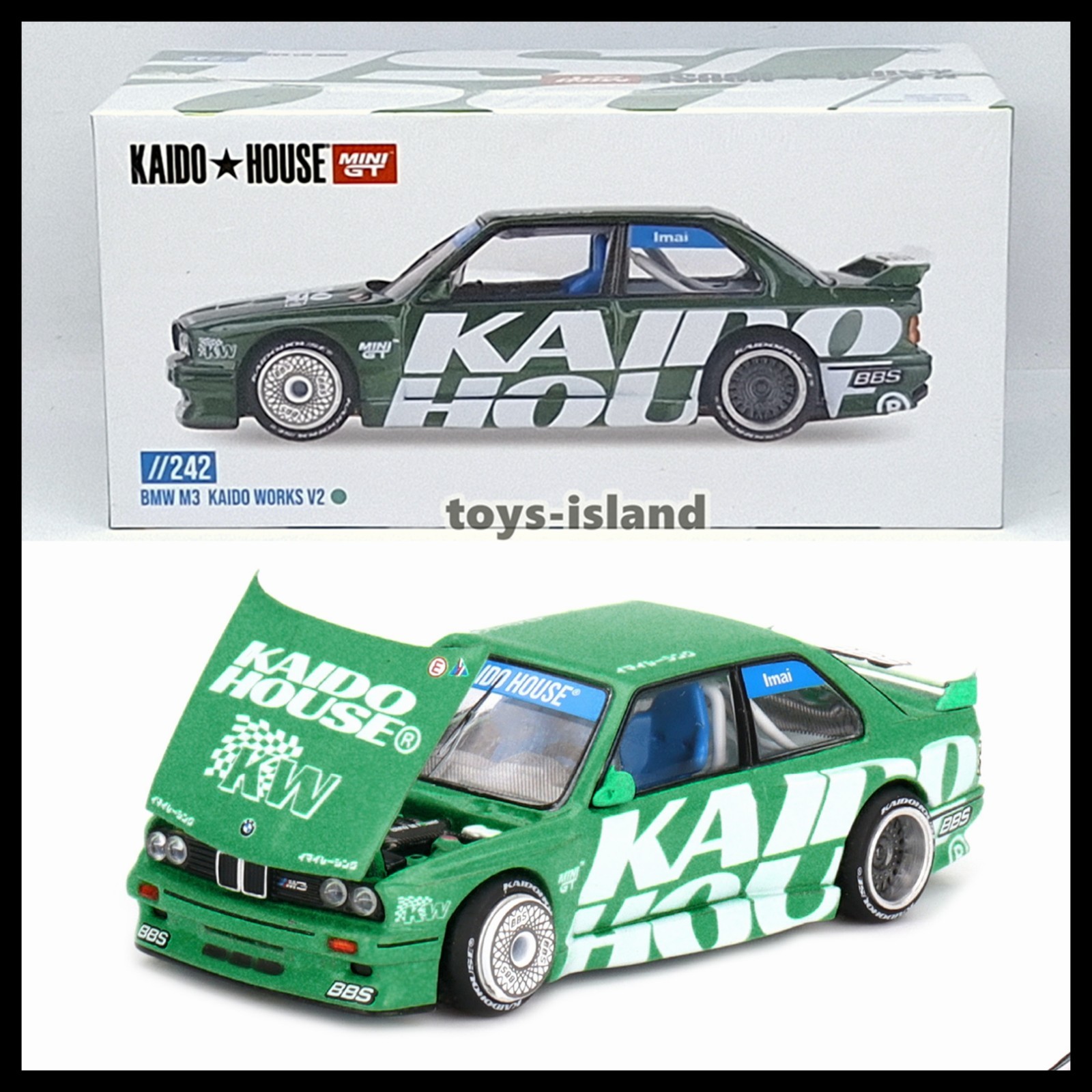 MINI GT x KAIDO HOUSE 242 BMW M3 Kaido Works V2 1/64 KHMG242 (Cannot ship to US)