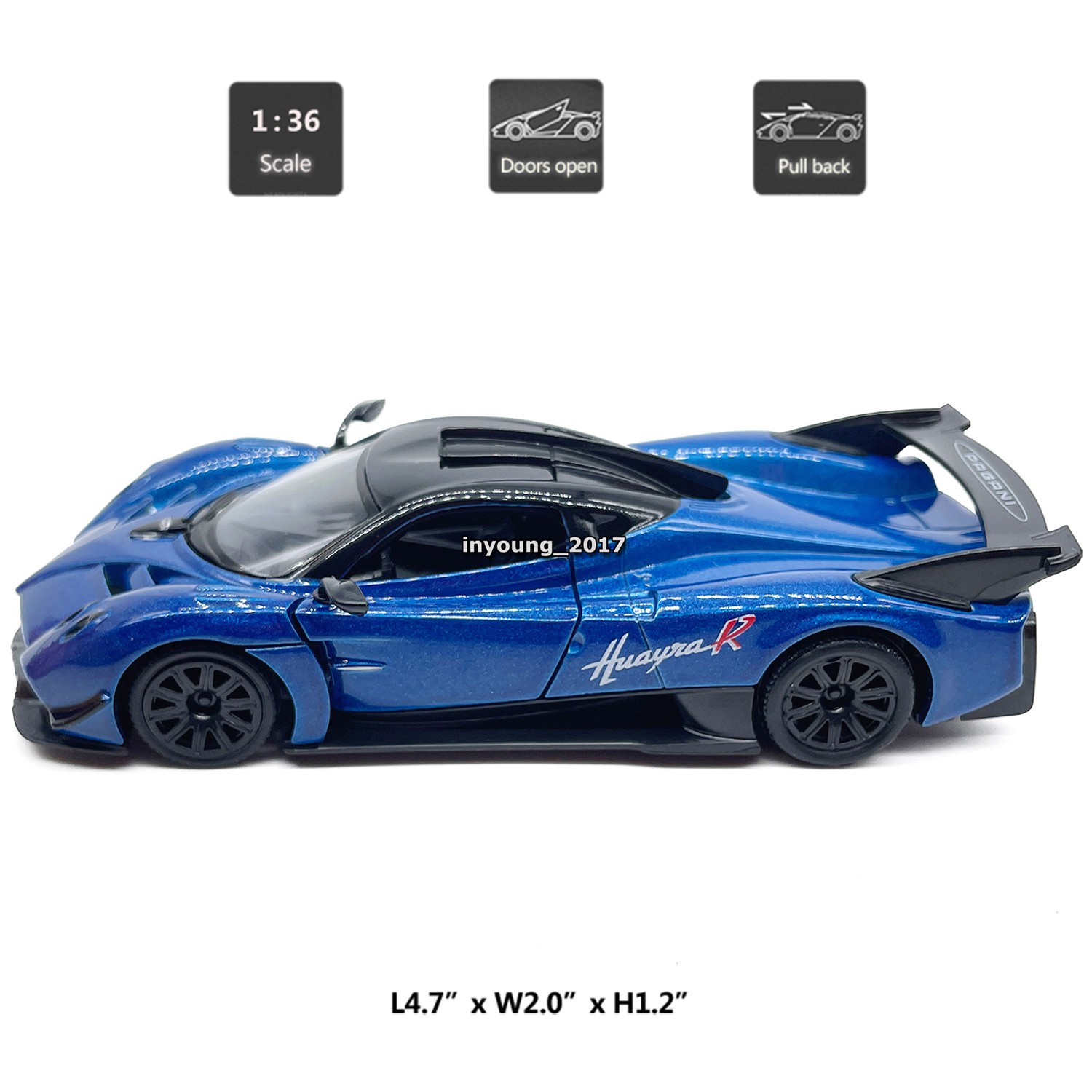 1/36 Pagani Huayra R Model Toy Car Diecast Toy Vehicle Boys Toys for Kids Gifts