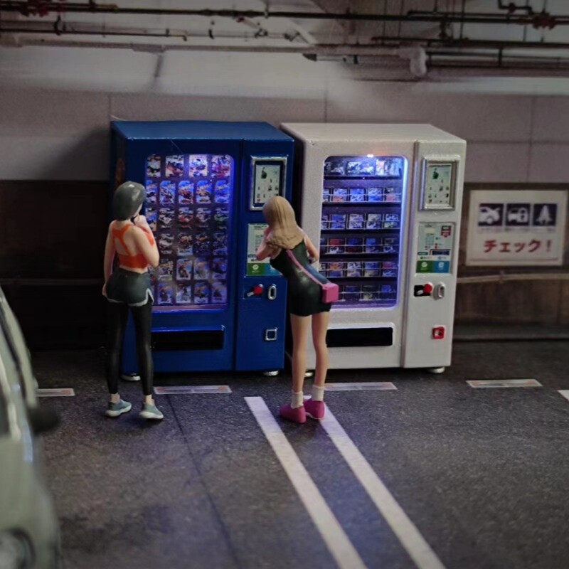 1/64 Diorama Vending Machine Model W/Light City Street Scene Display Accessory