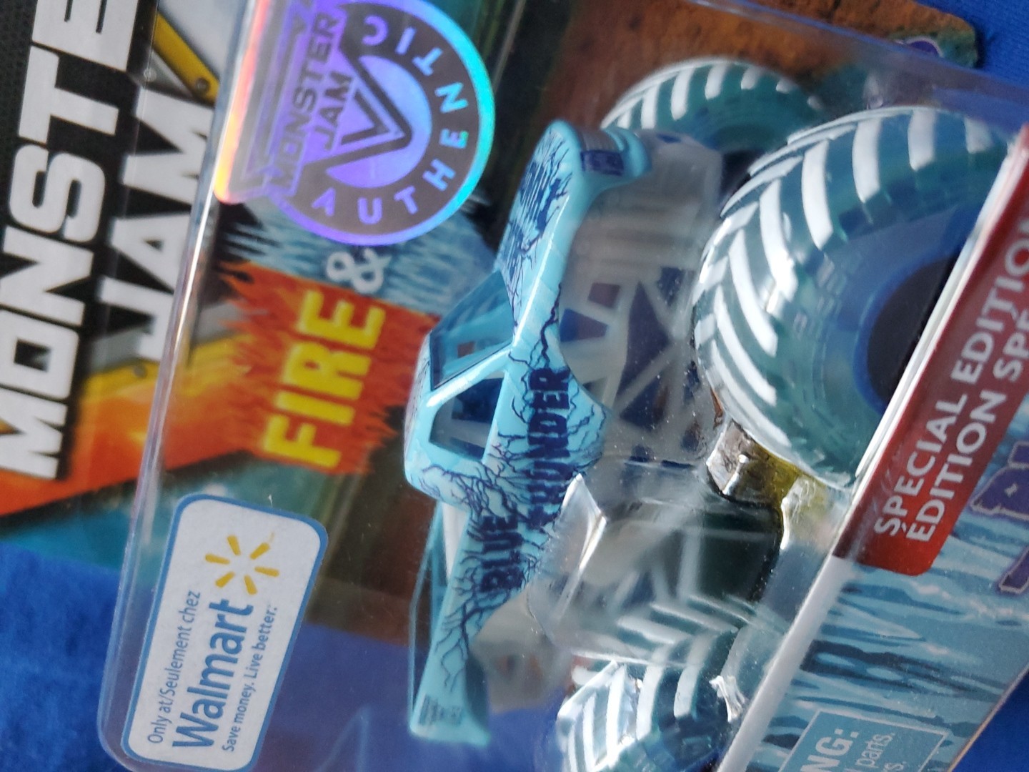Hot Wheels MONSTER JAM FIRE & ICE BLUE THUNDER Special Edition