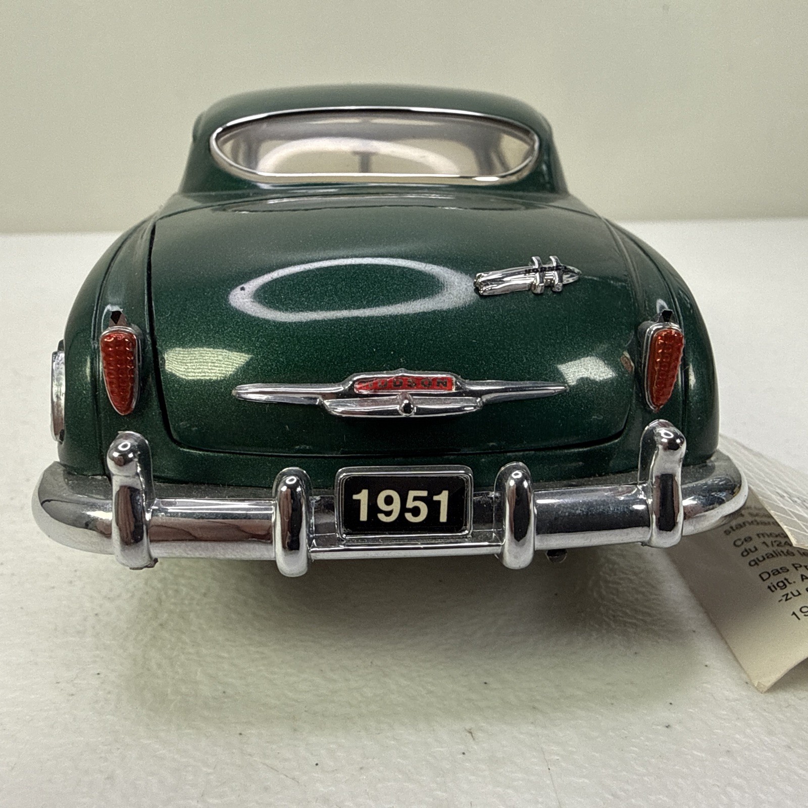 Franklin Mint 1:24 1951 Hudson Hornet Diecast Car Metallic Green w/ Tag *READ*