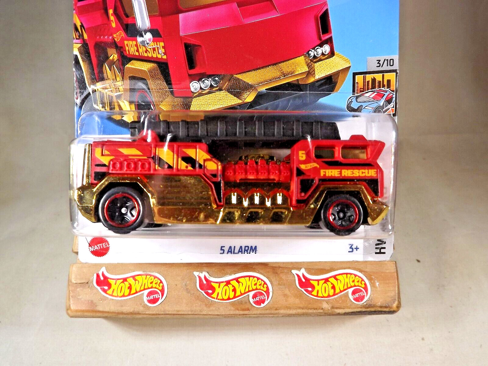 2024 Hot Wheels #125 HW METRO 3/10 5 ALARM Fire Engine Red w/Black 5 Sp Red Rims