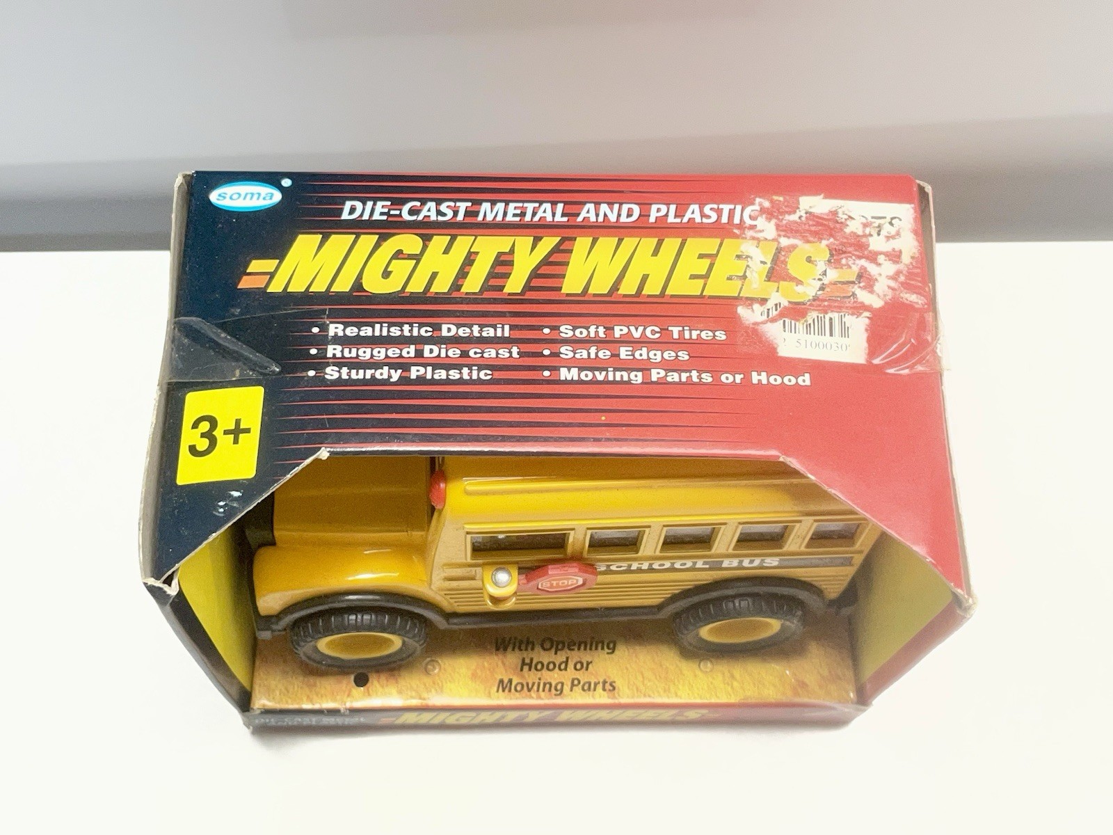 Mighty Wheels die-cast metal and plastic School Bus toys lot Of 2 New In Box