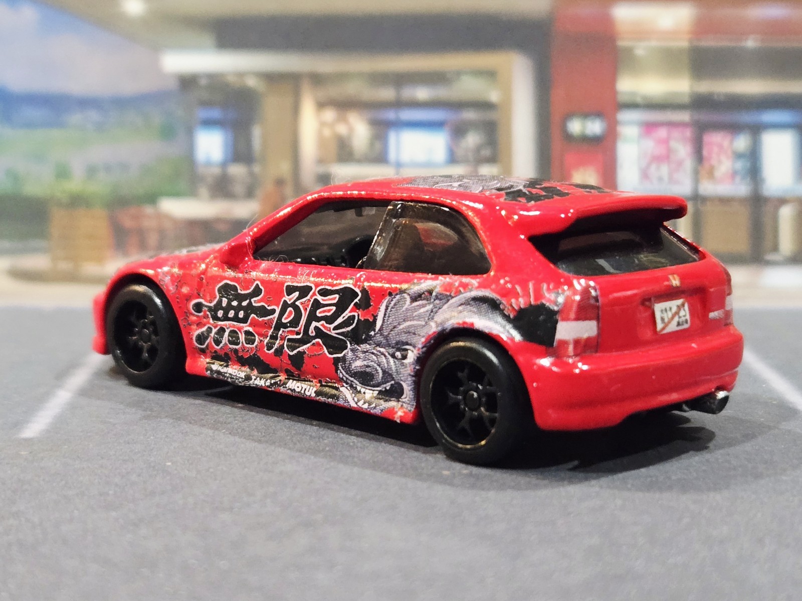 😎👍 CUSTOM Hot Wheels ’99 Honda Civic Type R (EK9) New Red Paint Real Riders