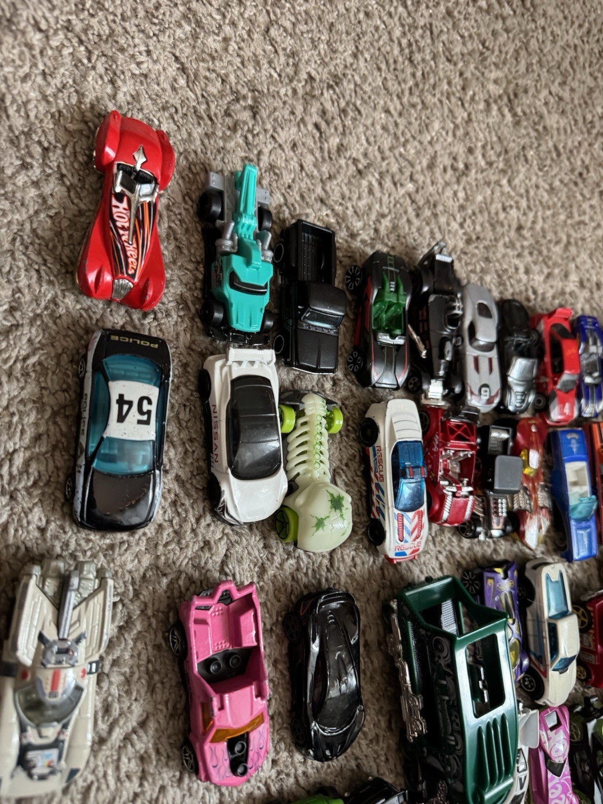 Hot Wheels Lot of 52 Diecast Toy Cars Mixed Vehicles