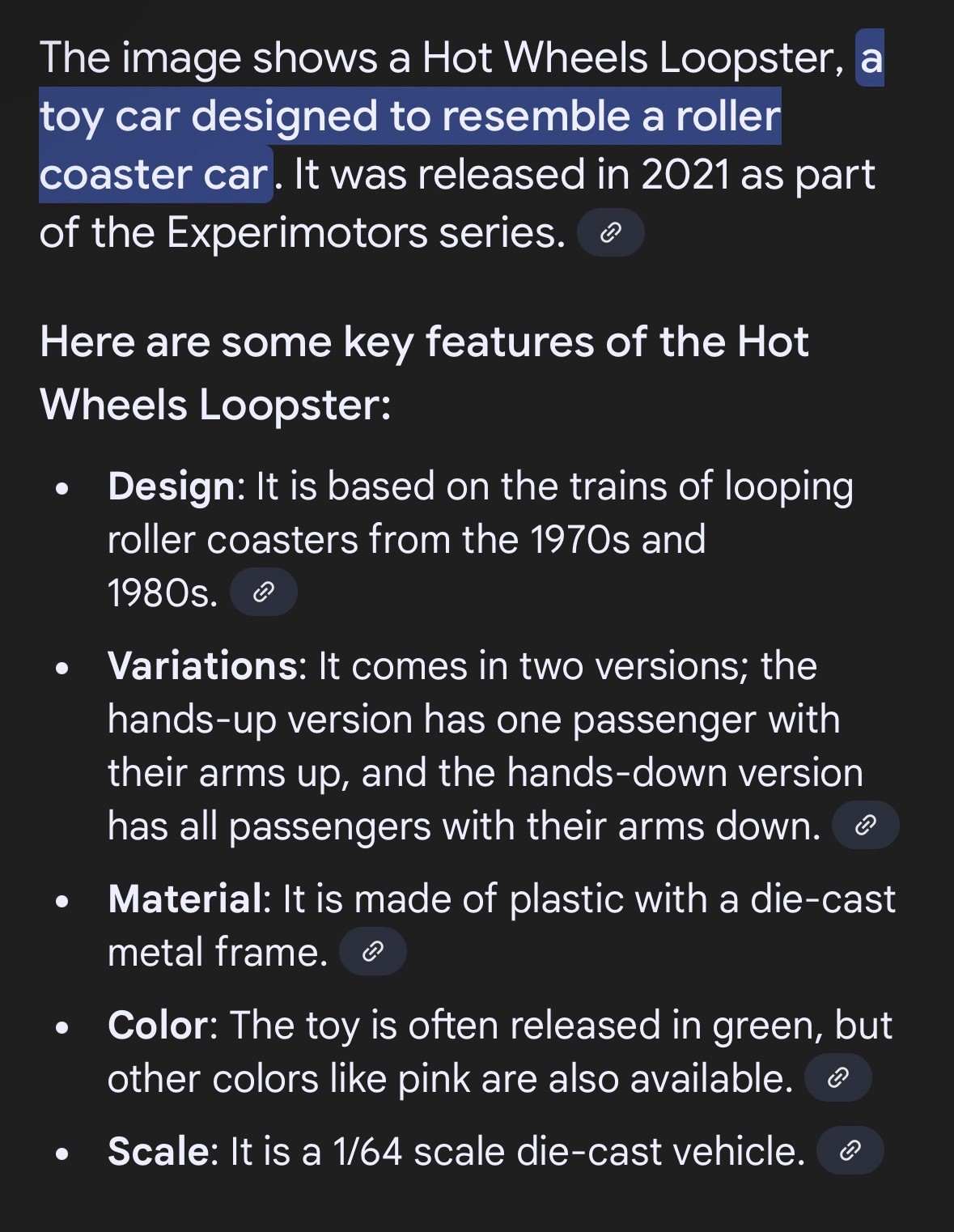 Hot Wheels2014 Loopster Green 1:64 Diecast 2 3/4″ Roller Coaster Car W Riders