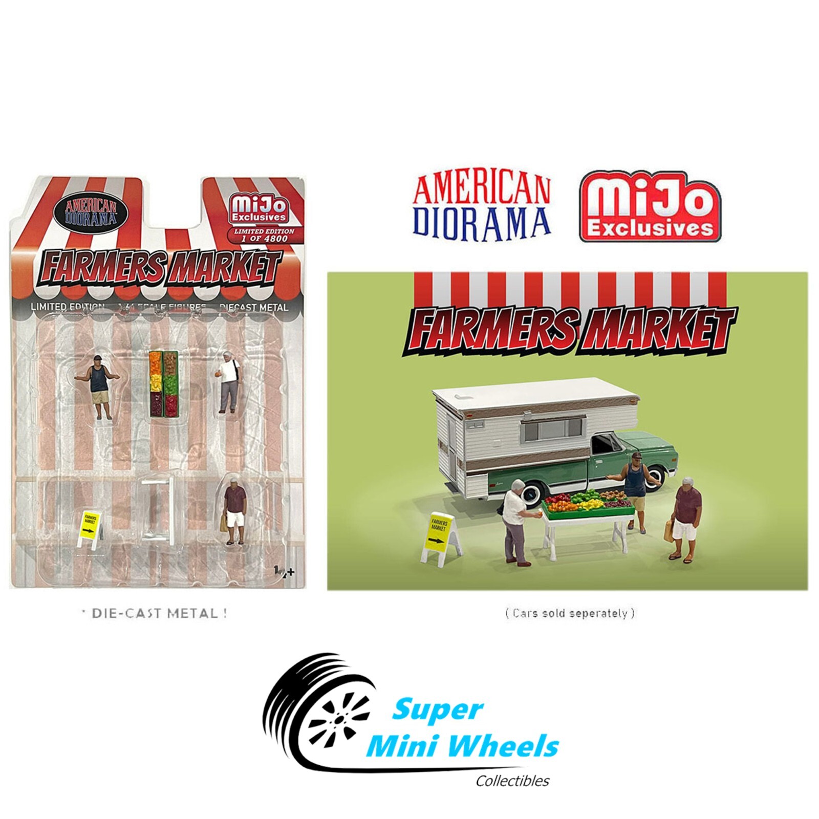 American Diorama 1:64 – Farmer Market Figures – 6pcs Set – Metal